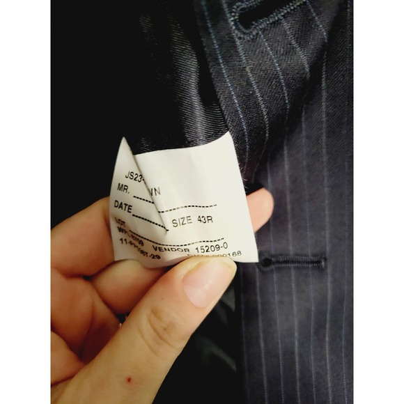 Stafford Pinstripe Suit Jacket 43R Pants 38x30 Prom Homecoming Graduation Event - Picture 6 of 12